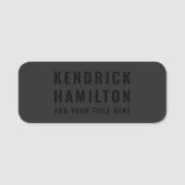 スタイリッシュトレンディーブラックアウトモダンミニマシンプルリスト 名札 (正面)