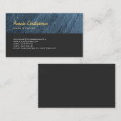 スタイリッシュトレンディーブルーグレー美容師ユニーク 名刺 (正面/裏面)