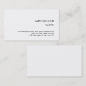 スタイリッシュトレンディープレーン白黒名刺 名刺 (正面/裏面)