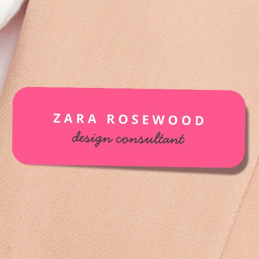 スタイリッシュトレンディーホットピンクミニマモダンリストフェミニン 名札