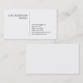 スタイリッシュトレンディーホワイト洗練された名刺 名刺 (正面/裏面)