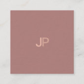 スタイリッシュトレンディーモダンデザインモノグラムプレーンラグジュアリ スクエア名刺 (正面)