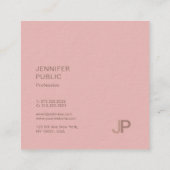 スタイリッシュトレンディーモダンデザインモノグラムプレーンラグジュアリ スクエア名刺 (裏面)