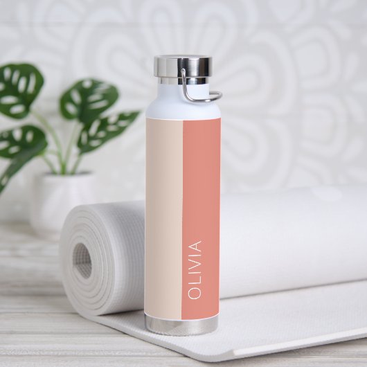 スタイリッシュトレンディーモダンピーチ焦げオレンジミニマル色 ウォーターボトル (ヨガ)