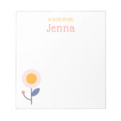 スタイリッシュトレンディーモダンフローラ「メモからのメモ」 ノートパッド (正面)