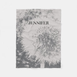 スタイリッシュトレンディーモダン抽象芸術ダンデリオンモノグラム フリースブランケット