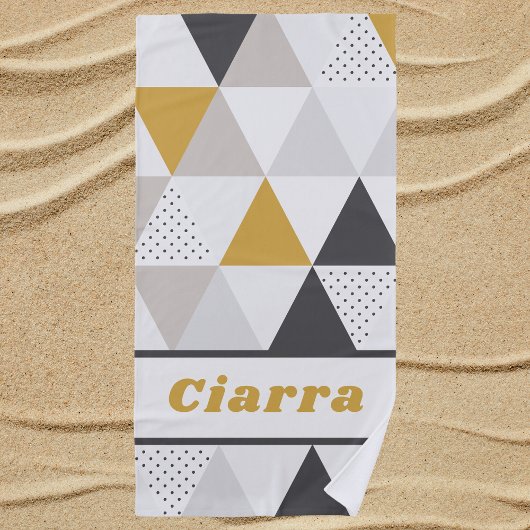 スタイリッシュトレンディーモダン抽象芸術 ビーチタオル