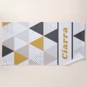 スタイリッシュトレンディーモダン抽象芸術 ビーチタオル (正面)