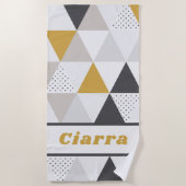 スタイリッシュトレンディーモダン抽象芸術 ビーチタオル (正面)