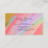 スタイリッシュトレンディーラグジュアリーなピンクのオレンジ色の緑の抽象芸術 名刺 (裏面)