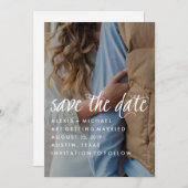 スタイリッシュトレンディー書日付の写真を保存 セーブザデート (正面/裏面)