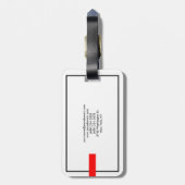 スタイリッシュトレンディー白黒レッドプロフェッショナルモダン ラゲッジタグ (裏面縦)