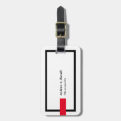 スタイリッシュトレンディー白黒レッドプロフェッショナルモダン ラゲッジタグ (正面縦)