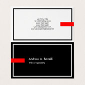 スタイリッシュトレンディー白黒レッドプロフェッショナルモダン 名刺 (外部フラット)