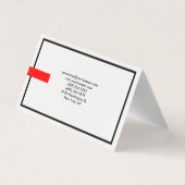 スタイリッシュトレンディー白黒レッドプロフェッショナルモダン 名刺 (裏面)