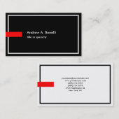 スタイリッシュトレンディー白黒レッドプロフェッショナルモダン 名刺 (正面/裏面)