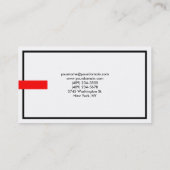 スタイリッシュトレンディー白黒レッドプロフェッショナルモダン 名刺 (裏面)