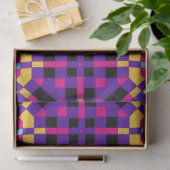 スタイリッシュトレンディー紫色モザイク幾何学模様 薄葉紙 (ギフト)