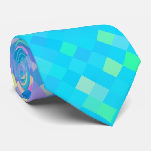 スタイリッシュトレンディー色数々のピクセルのモザイク模様 ネクタイ (ロール)