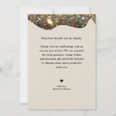 スタイリッシュトレンディー金ゴールドグリッター |写真結婚の サンキューカード (裏面)