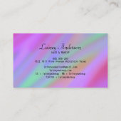 スタイリッシュトレンディー高級パープルグリーンピンク抽象芸術 名刺 (裏面)