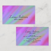 スタイリッシュトレンディー高級パープルグリーンピンク抽象芸術 名刺 (正面/裏面)