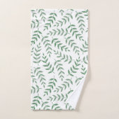 スタイリッシュトロピカルグ離れローンズオンホワイト バスタオルセット (ハンドタオル)