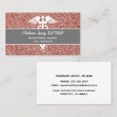 スタイリッシュナースバラ金ゴールドピンクメディカル 名刺 (正面/裏面)