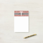 スタイリッシュナースメディカルカドゥセウスバラ金ゴールドグリッター ポストイット (デスク上)