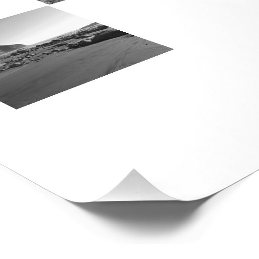 スタイリッシュニュージーランドのモノクロ写市松模様に真 ポスター (コーナー)