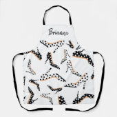 スタイリッシュハイヒール白黒 エプロン (正面)