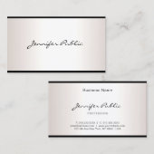 スタイリッシュハンドスクリプトシンプルグラマー・シルバールック 名刺 (正面/裏面)