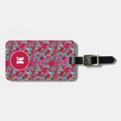 スタイリッシュハートはピンクと赤。カスタマイズ ラゲッジタグ (正面横)