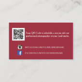 スタイリッシュハート赤と白モノグラム写真家 名刺 (裏面)