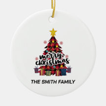 スタイリッシュバッファローレッドプレイドクリスマスツリー&ギフト