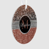 スタイリッシュバラガーリー金ゴールドグリッターレオパードモノグラム オーナメント (正面)