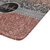 スタイリッシュバラガーリー金ゴールドグリッターレオパードモノグラム カッティングボード (角)