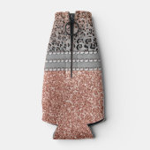 スタイリッシュバラガーリー金ゴールドグリッターレオパードモノグラム ボトルクーラー (裏面)