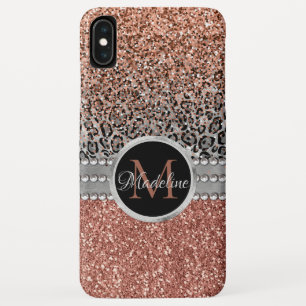 スタイリッシュバラガーリー金ゴールドグリッターレオパードモノグラム iPhone XS MAXケース