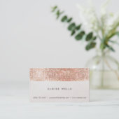 スタイリッシュバラフェイク金ゴールドシークインズリネンおもしろいトレンディー 名刺 (スタンド正面)