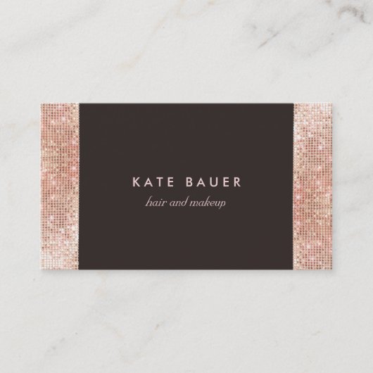 スタイリッシュバラフェイク金ゴールドシークイン美しい及び美しい 名刺 (正面)