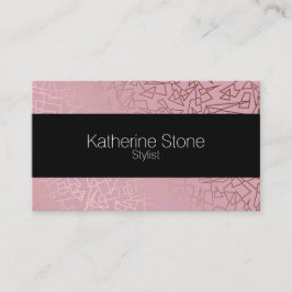 スタイリッシュバラ金ゴールドの幾何学模様のピンク 名刺