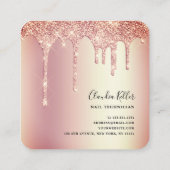 スタイリッシュバラ金ゴールドグリッターが爪、 ネイル スクエア名刺 (裏面)