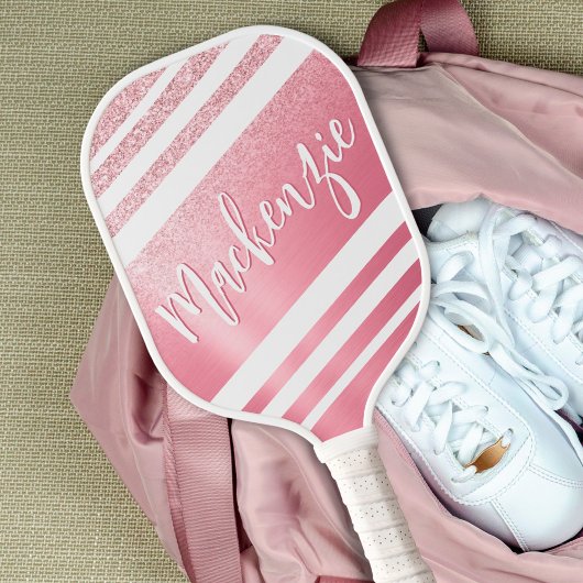 スタイリッシュバラ金ゴールドグリッタースクリプト名 ピックルボールラケット