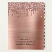 スタイリッシュバラ金ゴールドグリッタードリップアポイントメント プランナー手帳 (裏面)