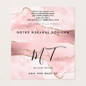 スタイリッシュバラ金ゴールドグリッターメイクアップ及びヘアサロン 名刺 (外部フラット)