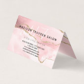 スタイリッシュバラ金ゴールドグリッターメイクアップ及びヘアサロン 名刺 (裏面)