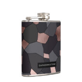 スタイリッシュバラ金ゴールドグレーと黒モザイク フラスク (右)