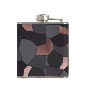 スタイリッシュバラ金ゴールドグレーと黒モザイク フラスク (裏面)