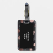 スタイリッシュバラ金ゴールドグレーと黒モザイク ラゲッジタグ (裏面縦)